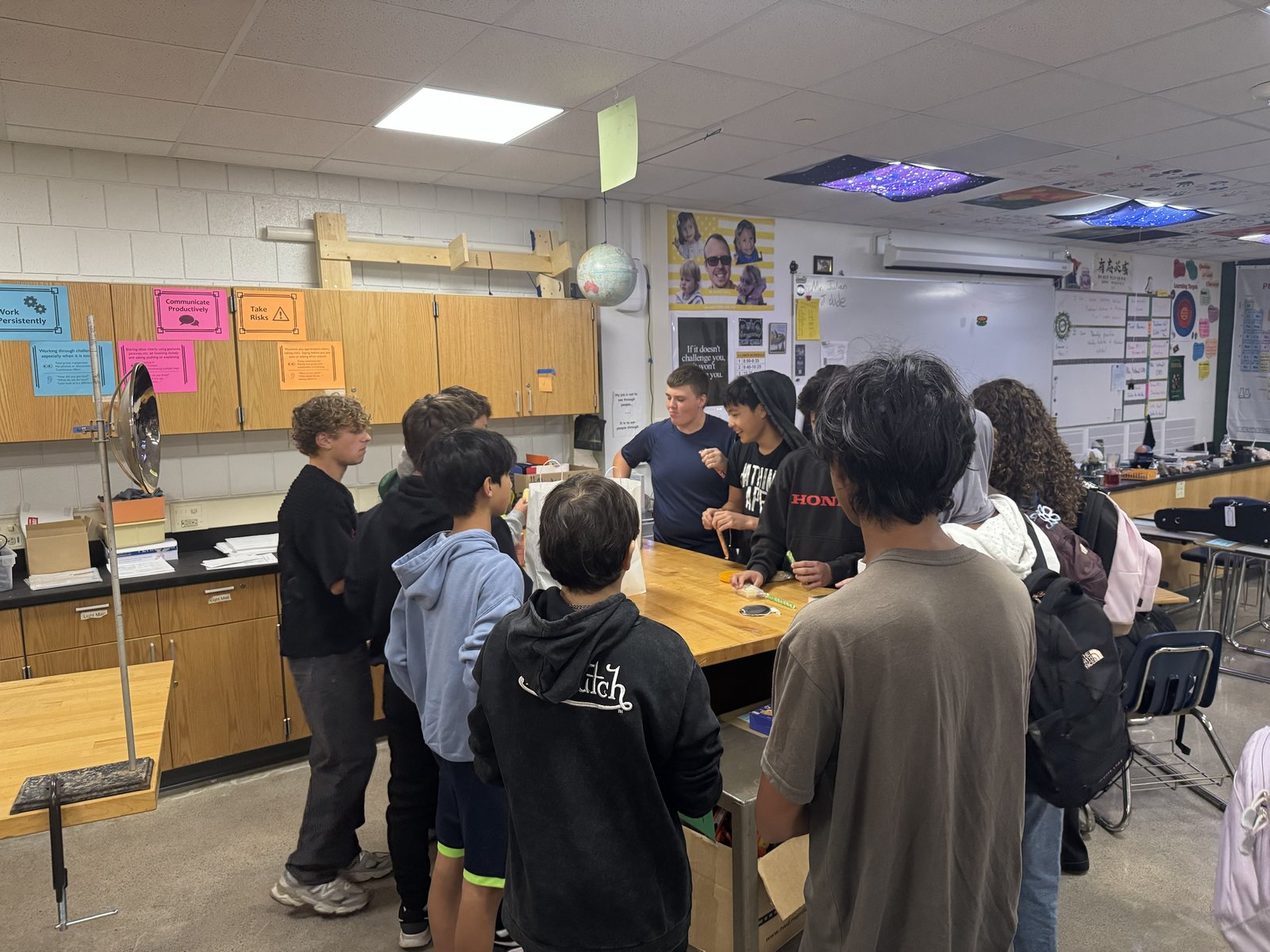 Students socializing at a community event