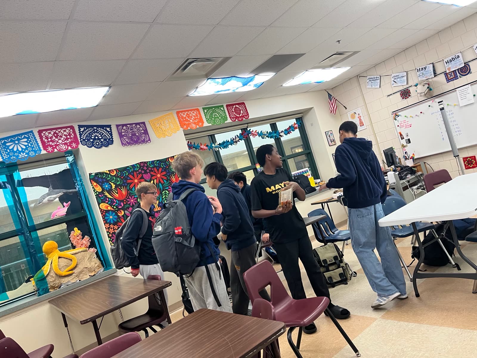 Students hanging out at a Mayo ASA meeting